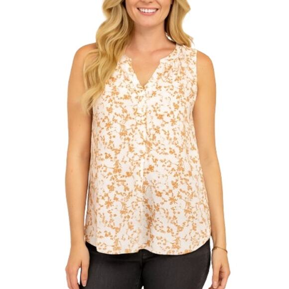 41 Hawthorn Floral V-Neck Sleeveless Blouse Stretch Multicolor NWOT Size XL - Picture 1 of 7